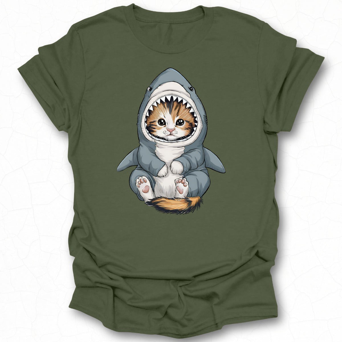 Cute Kitten in Shark Costume Graphic Tee