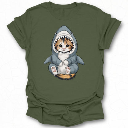 Cute Kitten in Shark Costume Graphic Tee