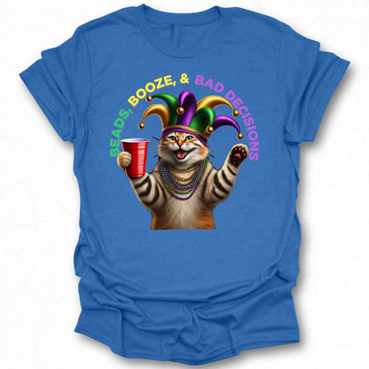 Beads Booze and Bad Decisions Graphic T-Shirt