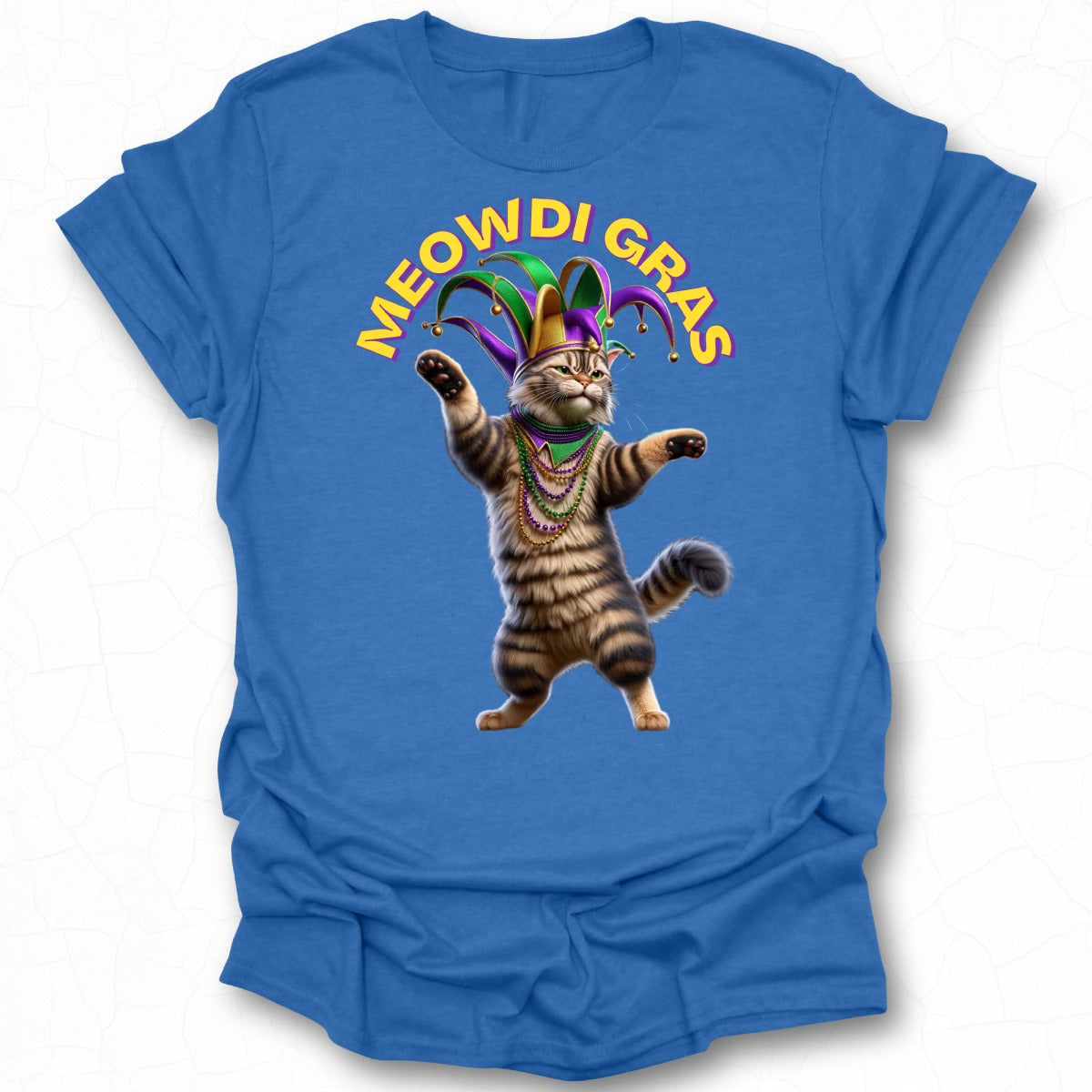 Meowdi Gras Cat T-shirt Jester Hat Funny Graphic Shirt