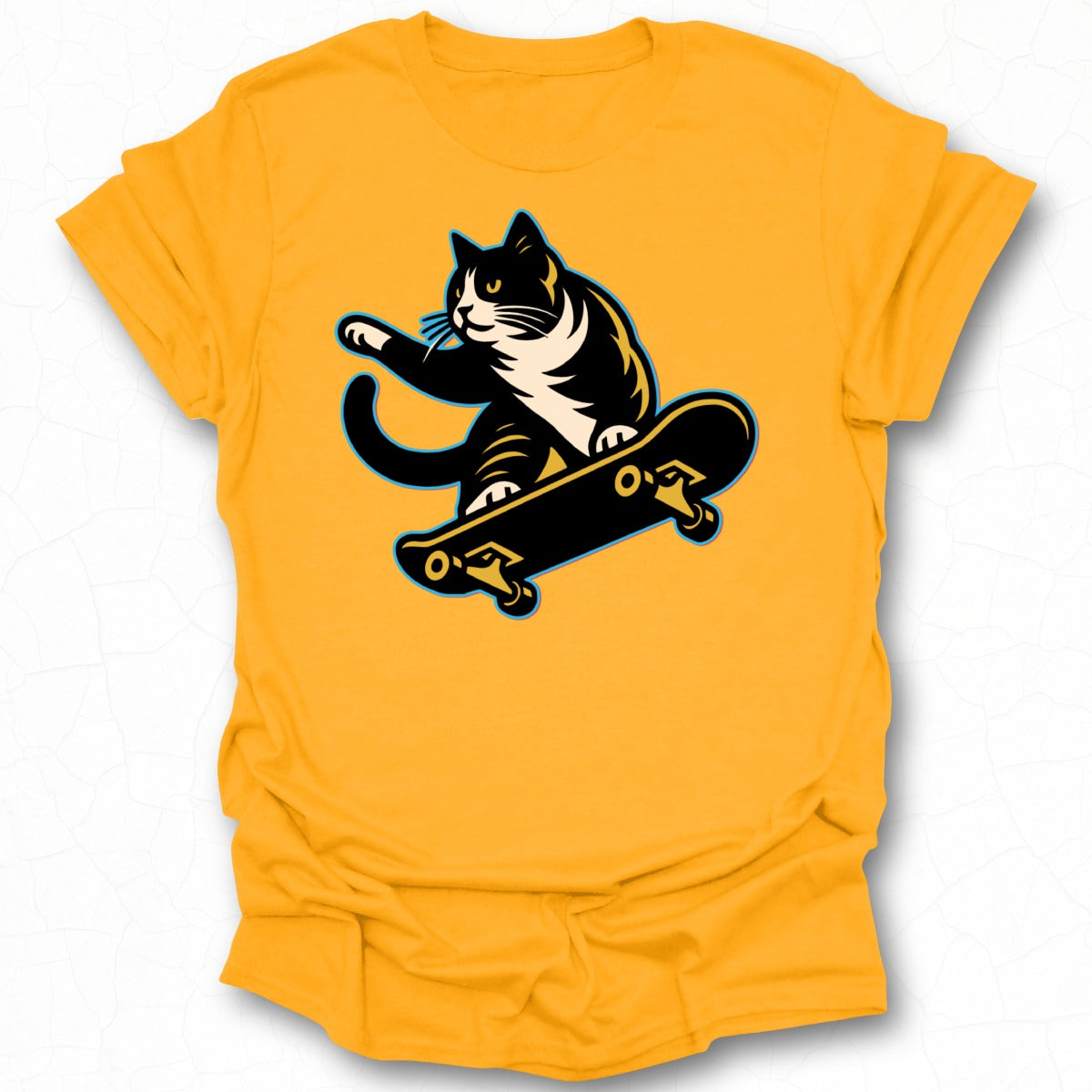 Cat Riding a Skateboard Graphic T-Shirt