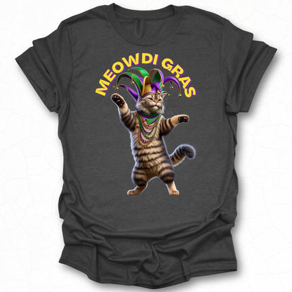 Meowdi Gras Funny Cat Design Graphic T-Shirt