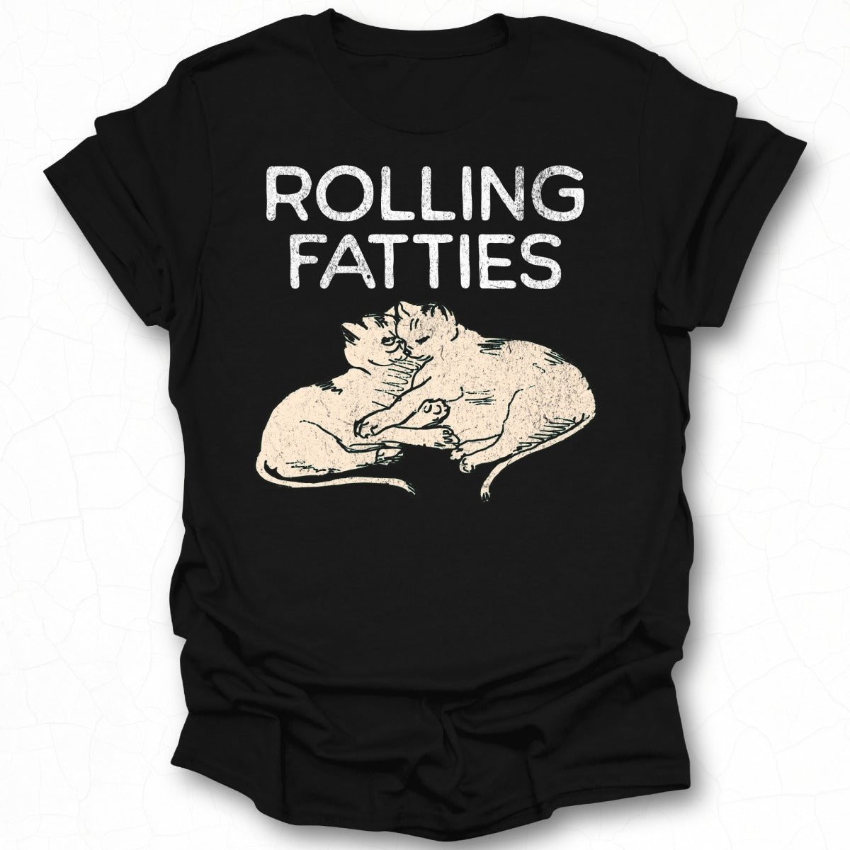 Rolling Fatties T-shirt with Relaxing Cats Design
